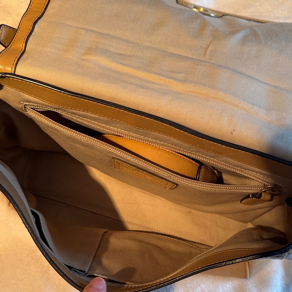 Coach Caramel Leather Shoulder Bag with Tassel - Picture 4 of 5